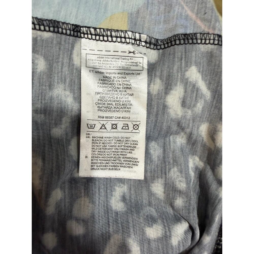 Adidas x FARM Rio Tropical Palm Leaf Print T-Shirt Dress Womens Blue - Size M - Picture 8 of 9